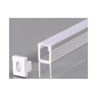 Profilis LED juostai, paviršinis, sidabrinis, baltas dangtelis, 7.8x9mm