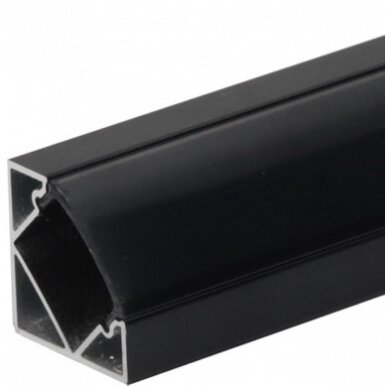 Profilis LED juostai, paviršinis, juodas, juodas dangtelis, 19x19mm 1 Profilis LED juostai, paviršinis, juodas, juodas dangtelis, 19x19mm 1