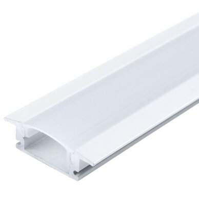 Profilis LED juostai, įleidžiamas, baltas, baltas dangtelis, 24.5x7