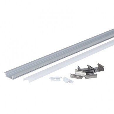 Profile For LED Strip, Built In, Gray, White Cover, 24.5x7mm 1 Profile For LED Strip, Built In, Gray, White Cover, 24.5x7mm 1
