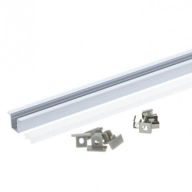 Profile For LED Strip, Silver, White Cover, 12.4x9mm 5 Profile For LED Strip, Silver, White Cover, 12.4x9mm 5
