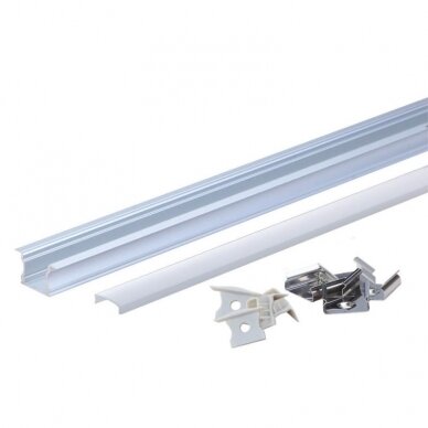 Profile For LED Strip, Silver, White Cover, 17.2x14.3x12.6mm 3 Profile For LED Strip, Silver, White Cover, 17.2x14.3x12.6mm 3