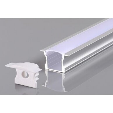 Profile For LED Strip, Silver, White Cover, 17.2x14.3x12.6mm Profile For LED Strip, Silver, White Cover, 17.2x14.3x12.6mm