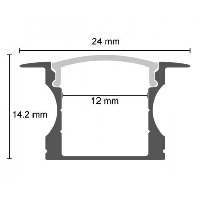 Profile For LED Strip, Silver, White Cover, 17.2x14.3x12.6mm 1 Profile For LED Strip, Silver, White Cover, 17.2x14.3x12.6mm 1