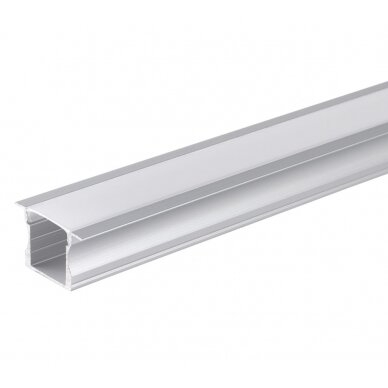 Profile For LED Strip, Silver, White Cover, 24x14mm Profile For LED Strip, Silver, White Cover, 24x14mm