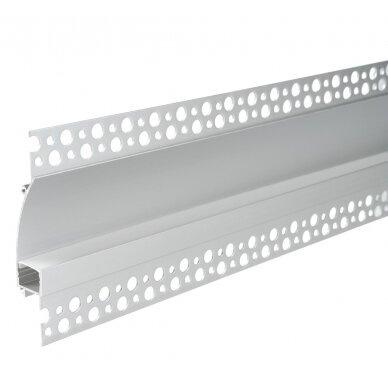 Profile For LED Strip, Silver, White Cover, 98x19mm Profile For LED Strip, Silver, White Cover, 98x19mm