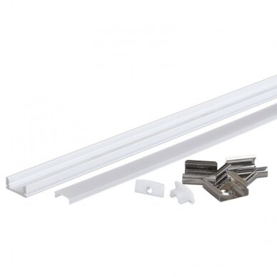 Profilis LED juostai, paviršinis, baltas, baltas dangtelis, 17.4x7x12.4mm 2 Profilis LED juostai, paviršinis, baltas, baltas dangtelis, 17.4x7x12.4mm 2