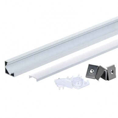 Profile For LED Strip, White, White Cover, 19x19mm 1 Profile For LED Strip, White, White Cover, 19x19mm 1
