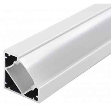 Profile For LED Strip, White, White Cover, 19x19mm Profile For LED Strip, White, White Cover, 19x19mm