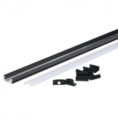 Profile For LED Strip, Black, White Cover, 17.4x7x12.4mm 3 Profile For LED Strip, Black, White Cover, 17.4x7x12.4mm 3