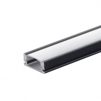 Profile For LED Strip, Black, White Cover, 17.4x7x12.4mm 2 Profile For LED Strip, Black, White Cover, 17.4x7x12.4mm 2