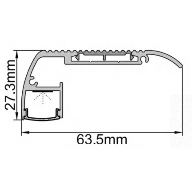 Profilis LED juostai, paviršinis, juodas, baltas dangtelis, 63.5x27.3mm 2 Profilis LED juostai, paviršinis, juodas, baltas dangtelis, 63.5x27.3mm 2