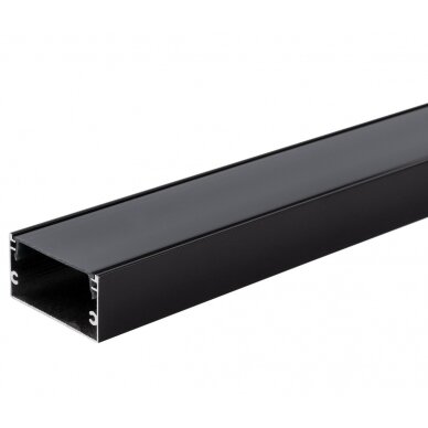 Profilis LED juostai, paviršinis, juodas, juodas dangtelis, 40x20mm