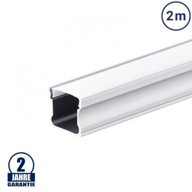 Profile For LED Strip, Gray, White Cover, 17.4x7.15mm 2 Profile For LED Strip, Gray, White Cover, 17.4x7.15mm 2