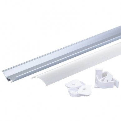 Profile For LED Strip, Gray, White Cover, 23.5x23.5mm 1 Profile For LED Strip, Gray, White Cover, 23.5x23.5mm 1