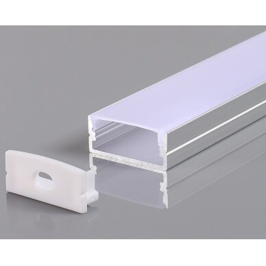 Profile For LED Strip, Gray, White Cover, 23.5x10x21.5mm