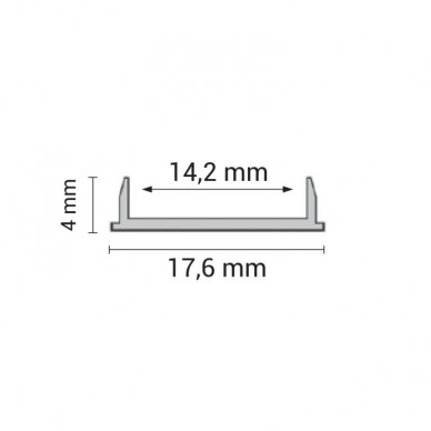 Profile For LED Strip, Gray, White Cover, Bendable 2m, 17.6x4mm 2 Profile For LED Strip, Gray, White Cover, Bendable 2m, 17.6x4mm 2