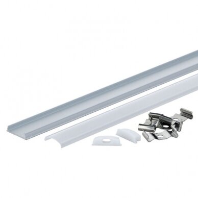Profile For LED Strip, Gray, White Cover, Bendable 2m, 17.6x4mm 1 Profile For LED Strip, Gray, White Cover, Bendable 2m, 17.6x4mm 1