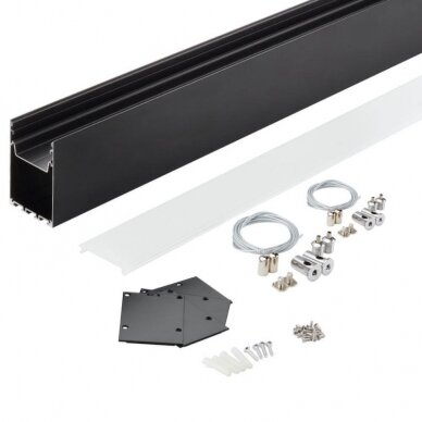 Profile For LED Strip, Black, White Cover 2 Profile For LED Strip, Black, White Cover 2