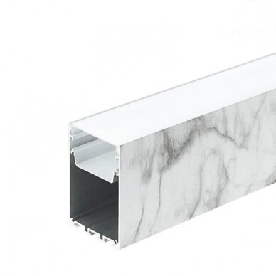 Profile For LED Strip, Marble, White Cover