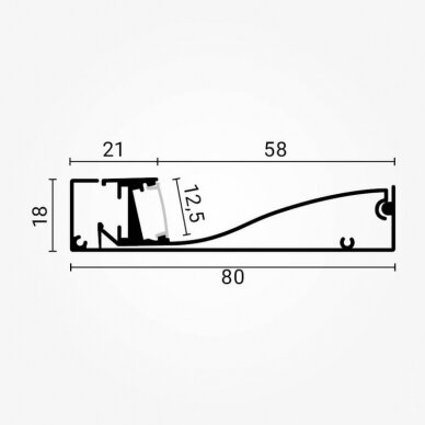 Profile For LED Strip, Silver Metal Oxide, for Floor 1 Profile For LED Strip, Silver Metal Oxide, for Floor 1