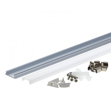 Profile For LED Strip, Silver, White Cover, 18*6mm 1 Profile For LED Strip, Silver, White Cover, 18*6mm 1