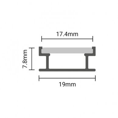 Profile For LED Strip, Floor, Silver, White Cover, 19x7.8mm 3 Profile For LED Strip, Floor, Silver, White Cover, 19x7.8mm 3