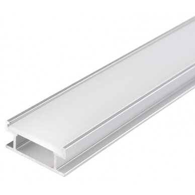 Profile For LED Strip, Floor, Silver, White Cover, 19x7.8mm Profile For LED Strip, Floor, Silver, White Cover, 19x7.8mm