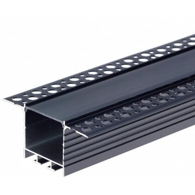 Profilis LED juostai, priglaistomas, juodas, juodas dangtelis, 71.5x35mm 3