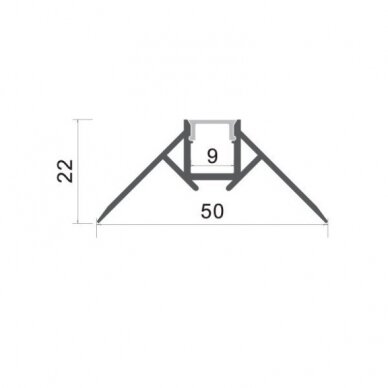 Profile For LED Strip, Built In, Gray, White Cover, 53x25mm 2 Profile For LED Strip, Built In, Gray, White Cover, 53x25mm 2