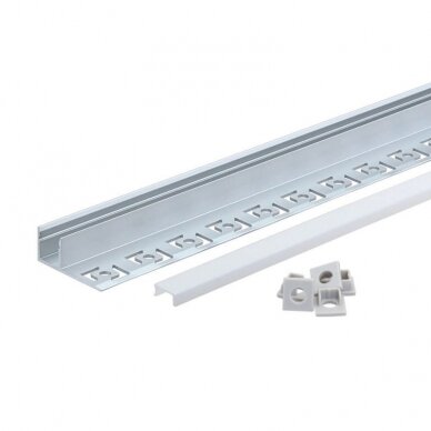Profile For LED Strip, Gray, White Cover, 32.3x13.3mm 1