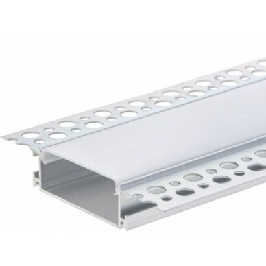 Profile For LED Strip, Silver, White Cover, 50x20mm 3 Profile For LED Strip, Silver, White Cover, 50x20mm 3