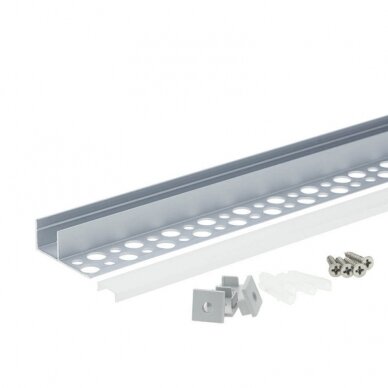 Profile For LED Strip, Silver, White Cover 1