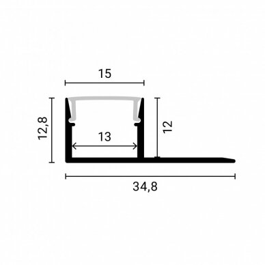 Profile For LED Strip, Silver, White Cover 2