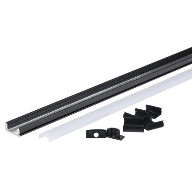 Profile For LED Strip, Black, White Cover, 17.4x7x12.4mm 3 Profile For LED Strip, Black, White Cover, 17.4x7x12.4mm 3