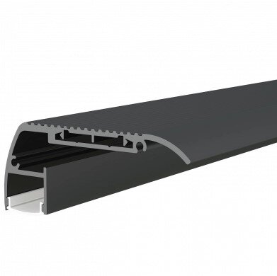 Profilis LED juostai, paviršinis, juodas, baltas dangtelis, 63.5x27.3mm Profilis LED juostai, paviršinis, juodas, baltas dangtelis, 63.5x27.3mm