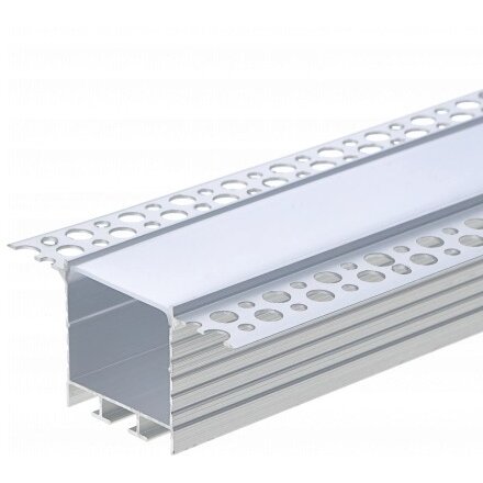 Profilis LED juostai, priglaistomas, sidabrinis, baltas dangtelis, 71.5x35mm 3 Profilis LED juostai, priglaistomas, sidabrinis, baltas dangtelis, 71.5x35mm 3