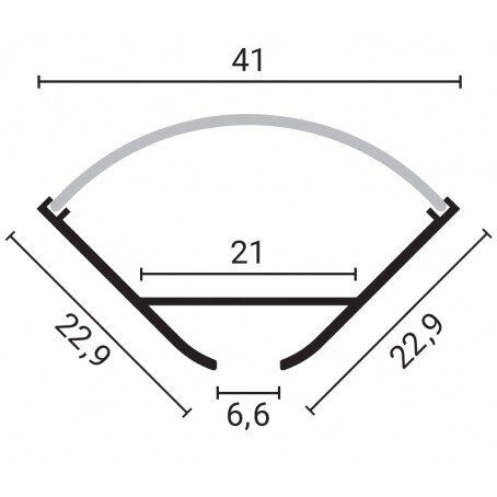 Profile For LED Strip, Gray, White Cover, 23.5x23.5mm 3 Profile For LED Strip, Gray, White Cover, 23.5x23.5mm 3