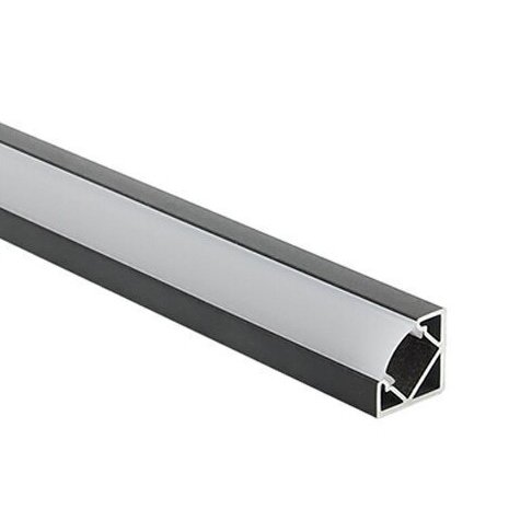 Profilis LED juostai, paviršinis, juodas, baltas dangtelis, 26.5x19mm Profilis LED juostai, paviršinis, juodas, baltas dangtelis, 26.5x19mm