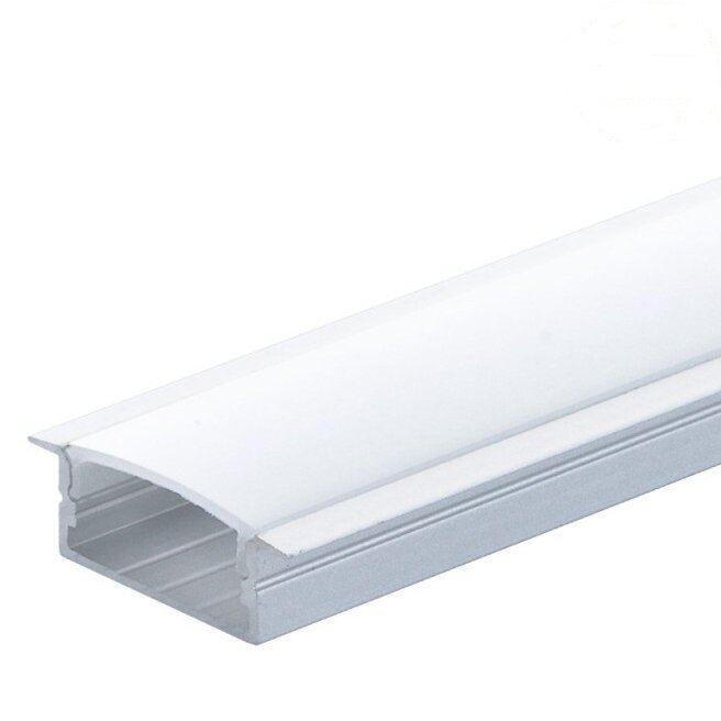 Profile For LED Strip, Built In, Gray, White Cover, 23.5x10x21.5mm 1 Profile For LED Strip, Built In, Gray, White Cover, 23.5x10x21.5mm 1