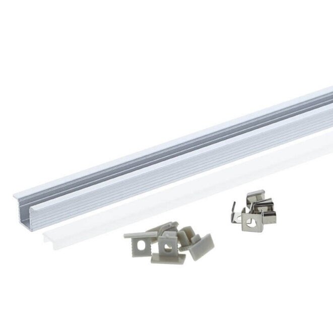 Profile For LED Strip, Silver, White Cover, 12.4x9mm 5