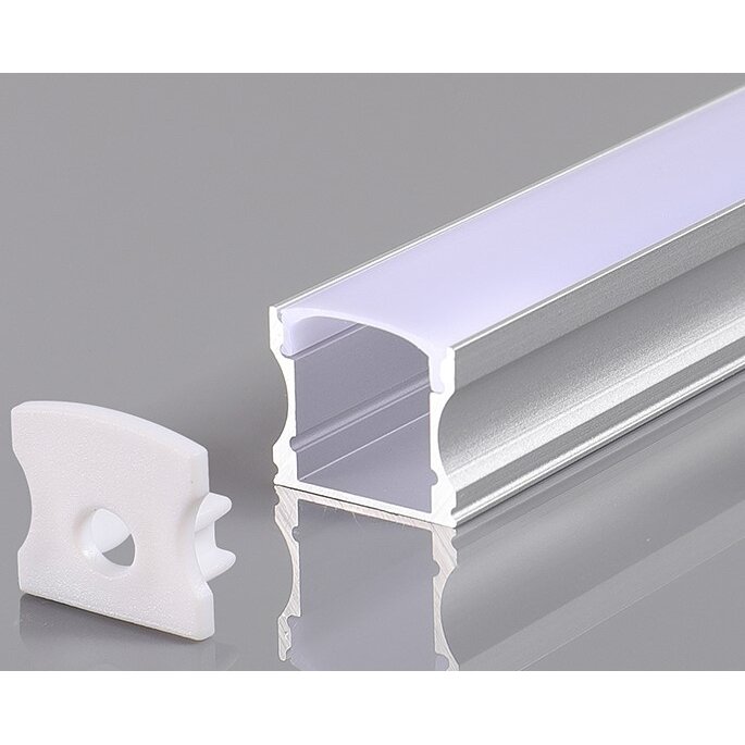 Profile For LED Strip, Gray, White Cover, 17.4x7.15mm Profile For LED Strip, Gray, White Cover, 17.4x7.15mm