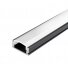 Profile For LED Strip, Black, White Cover, 17.4x7x12.4mm Profile For LED Strip, Black, White Cover, 17.4x7x12.4mm