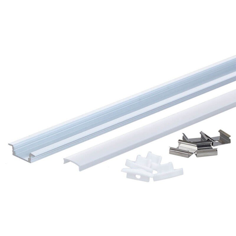 Profilis LED juostai, įleidžiamas, baltas, baltas dangtelis, 24.5x7 1 Profilis LED juostai, įleidžiamas, baltas, baltas dangtelis, 24.5x7 1