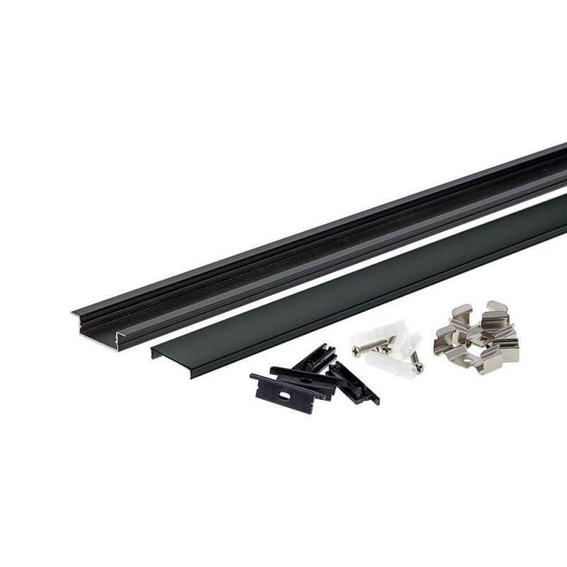 Profile For LED Strip, Black, Black Cover, 41x10mm 1 Profile For LED Strip, Black, Black Cover, 41x10mm 1
