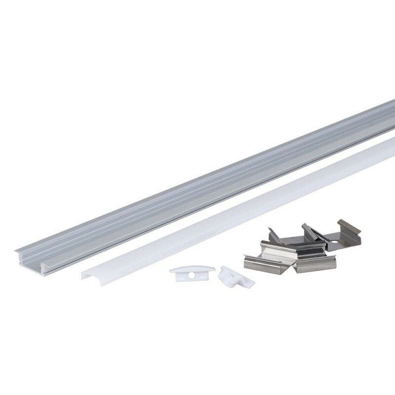 Profile For LED Strip, Built In, Gray, White Cover, 24.5x7mm 1 Profile For LED Strip, Built In, Gray, White Cover, 24.5x7mm 1