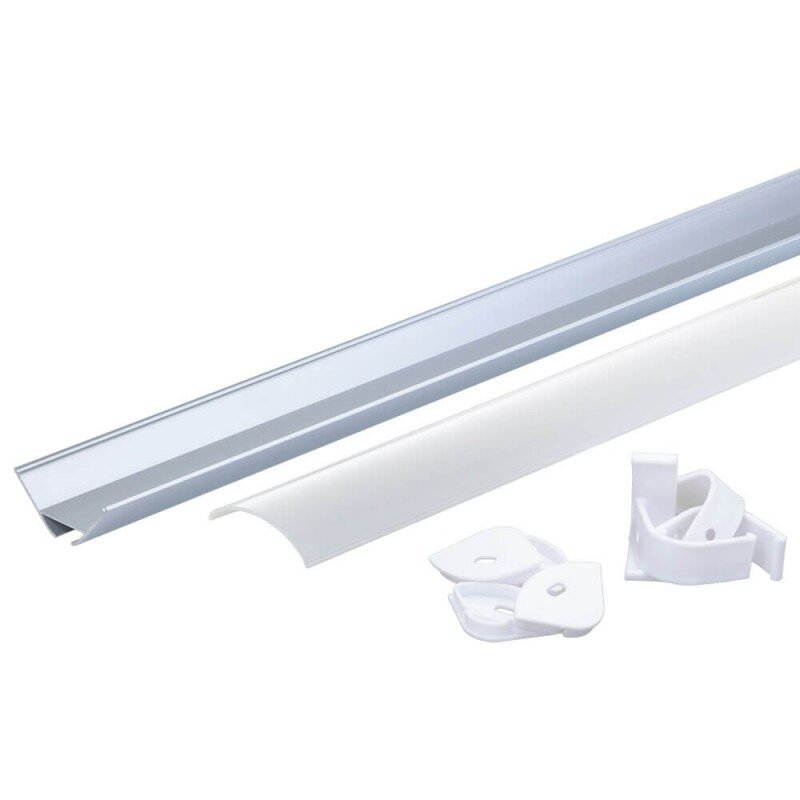 Profile For LED Strip, Gray, White Cover, 23.5x23.5mm 1 Profile For LED Strip, Gray, White Cover, 23.5x23.5mm 1