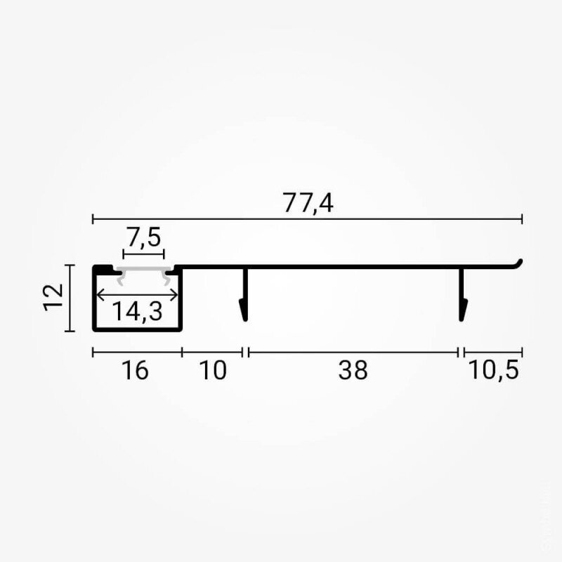 Profile For LED Strip, White, for Floor 2