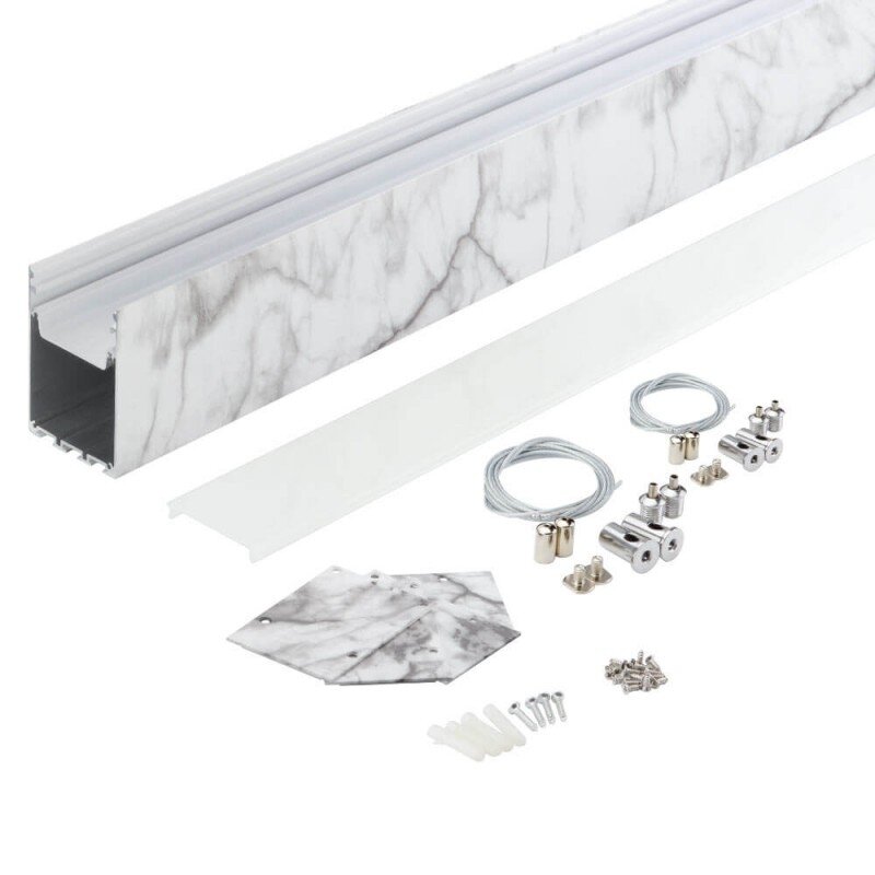 Profile For LED Strip, Marble, White Cover 2 Profile For LED Strip, Marble, White Cover 2