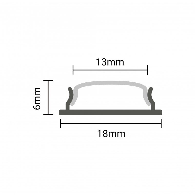 Profile For LED Strip, Silver, White Cover, 18*6mm 2 Profile For LED Strip, Silver, White Cover, 18*6mm 2